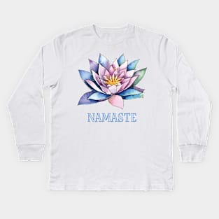 Namaste Lotus Flower Kids Long Sleeve T-Shirt